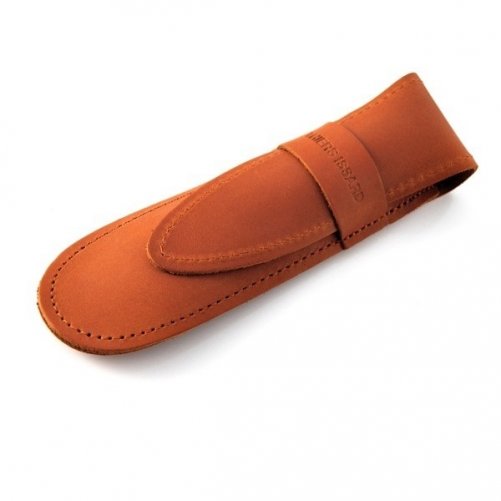 Etui rasoir en cuir marron