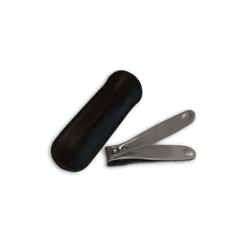Coupe ongles inox satin avec tui cuir
