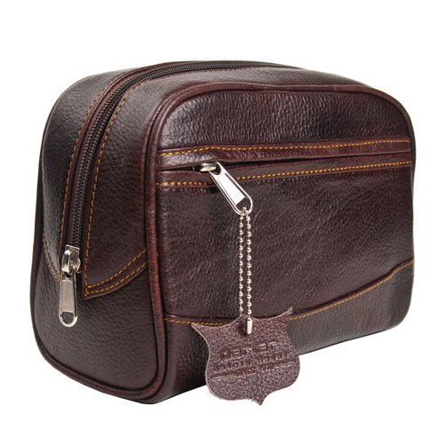 Trousse de toilette cuir marron Parker - Accessoires toilette