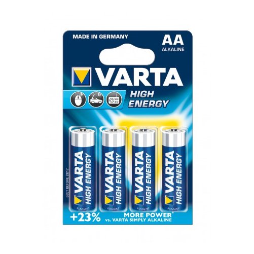 Blister de 4 piles alcalines VARTA LR6 - AA – 1,5 V Varta High Energy -  Piles