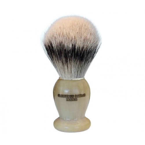 Blaireau silvertip en corne vritable Gentleman Barbier