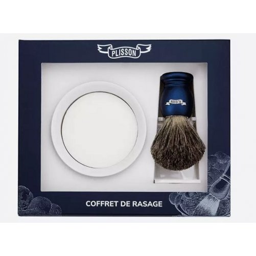 Coffret de rasage Plisson bleu nuit