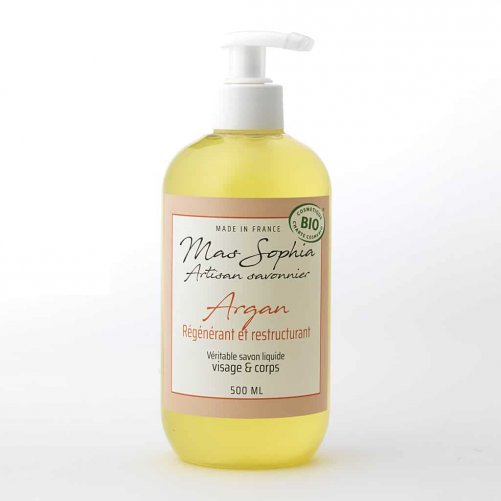 Savon liquide visage et corps Argan Mas Sophia