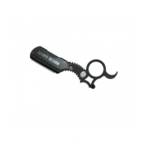 Shavette courte acier noir Man's Beard