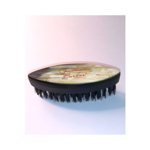 Brosse  barbe en bois et corne blonde